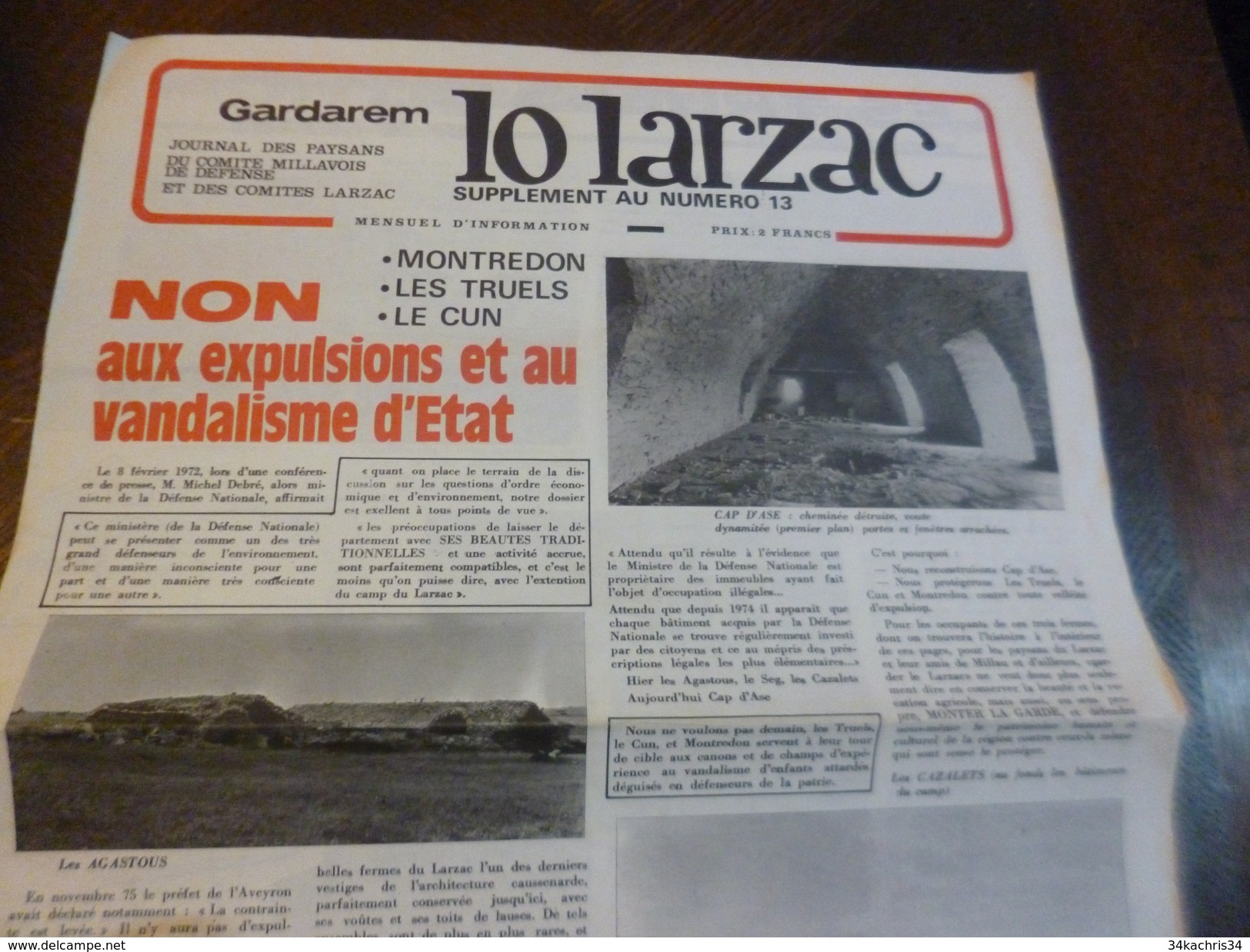 Journal Lo Larzac Gardarem Paysans Comité Millavois Supplément N°13 - Politics