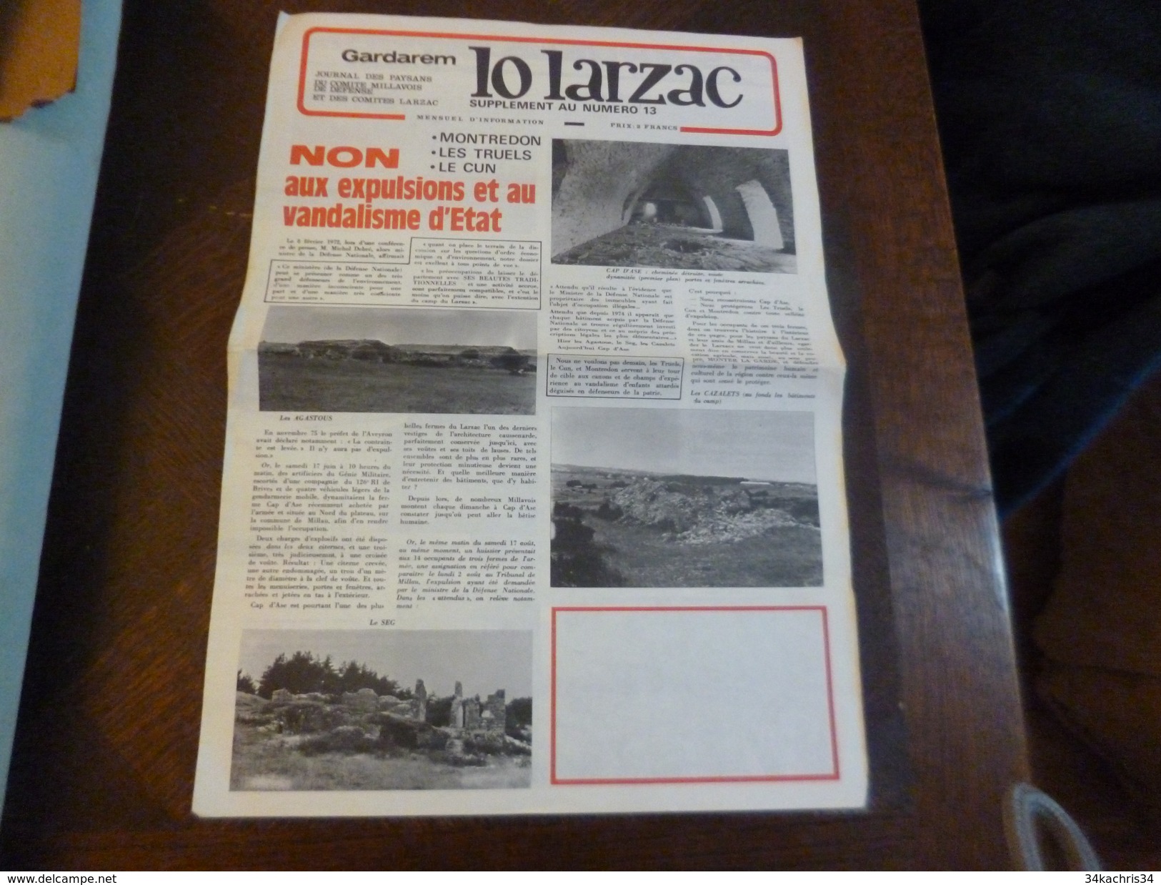 Journal Lo Larzac Gardarem Paysans Comité Millavois Supplément N°13 - Politics