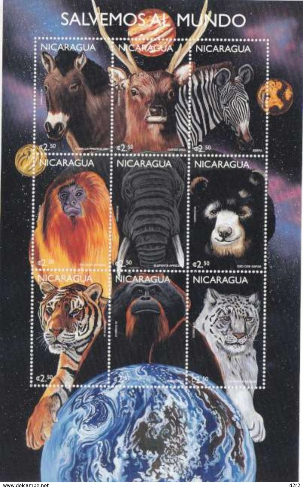 SAUVON LE MONDE - ANIMAUX - BLOC FEUILLET** DE 1996 - Nicaragua