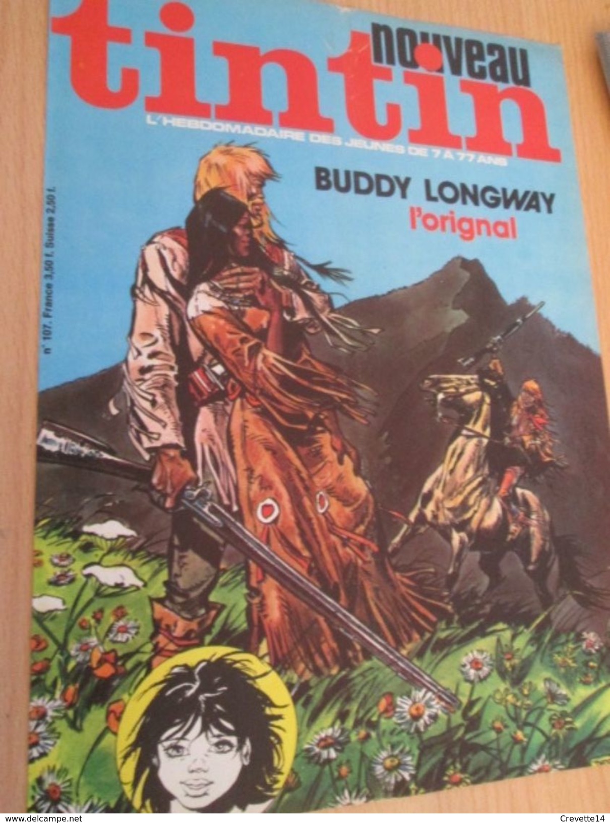 Page De Revue Des Années 70/80 : SUPERBE COUVERTURE DE LA REVUE  TINTIN : BUDDY LONGWAY A Pécho !! - Buddy Longway