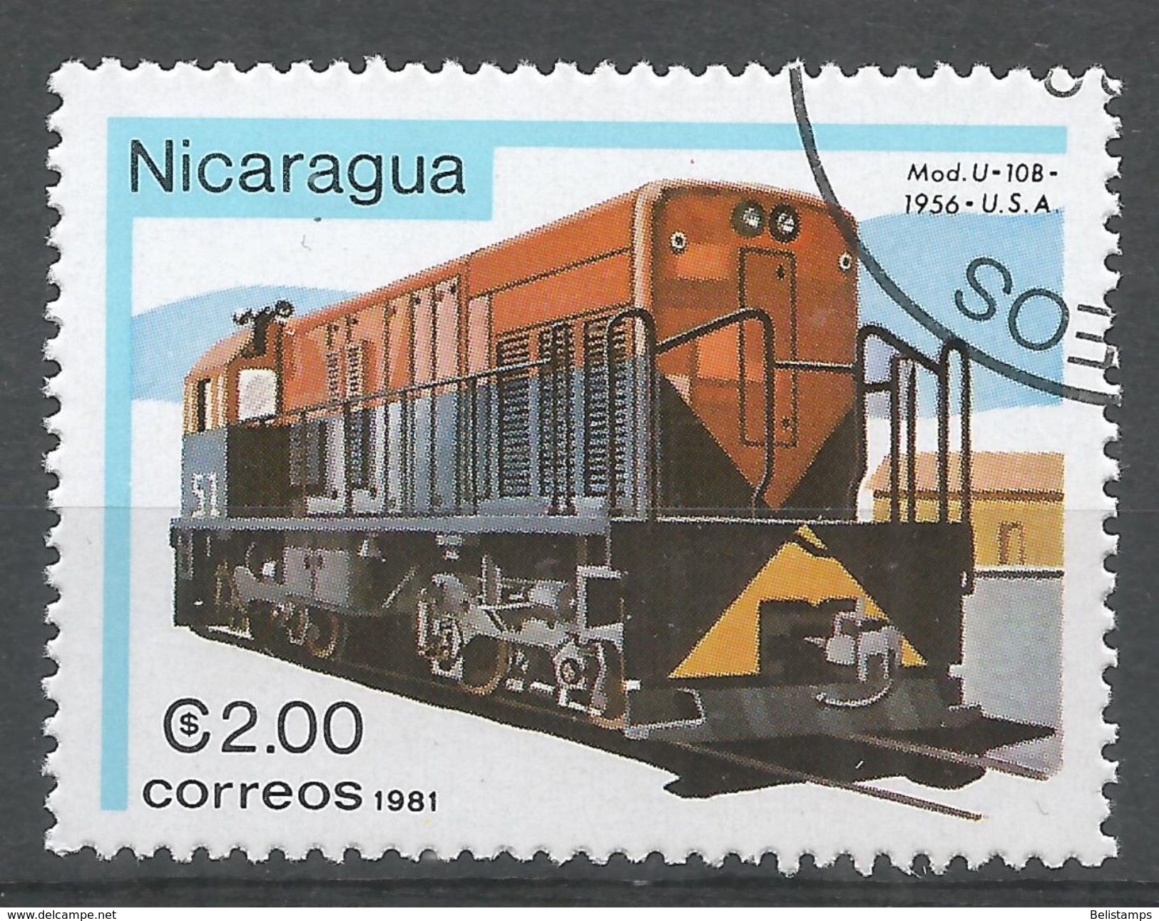 Nicaragua 1981. Scott #1137 (U) Locomotive, Model U-10B - Nicaragua