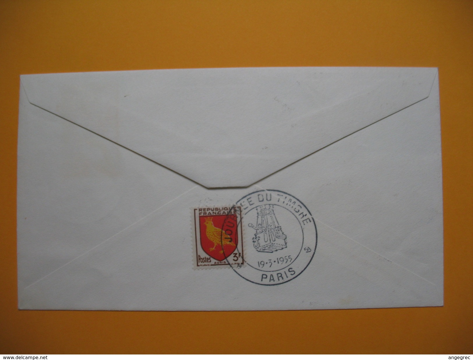 FDC  Lettre  1955 Avec Tampon Spécial Premier Jour Journée Du Timbre Départ D'un Ballon Postal - 1950-1959