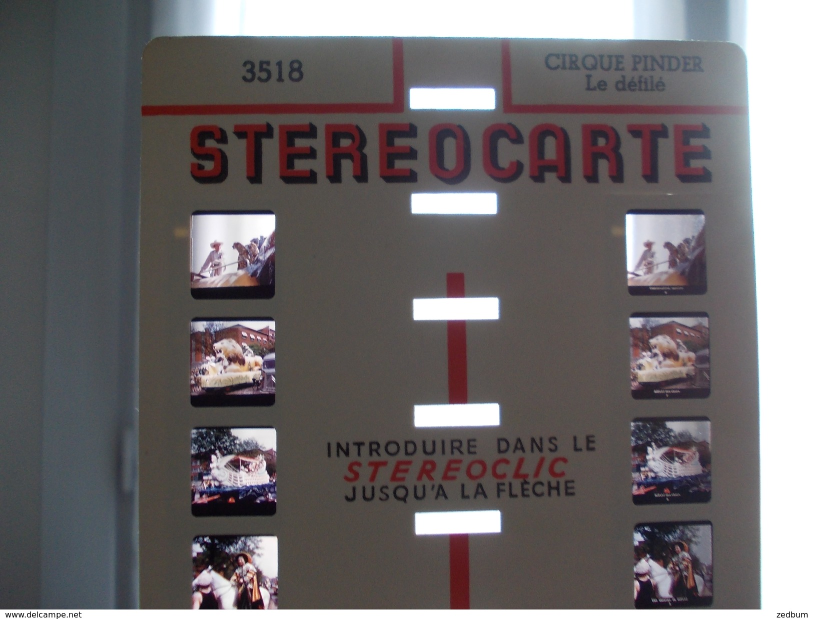 Visionneuse Stereoclic Avec Stereocarte Sur Le Cirque Pinder Le Défilé - Stereoscopes - Side-by-side Viewers