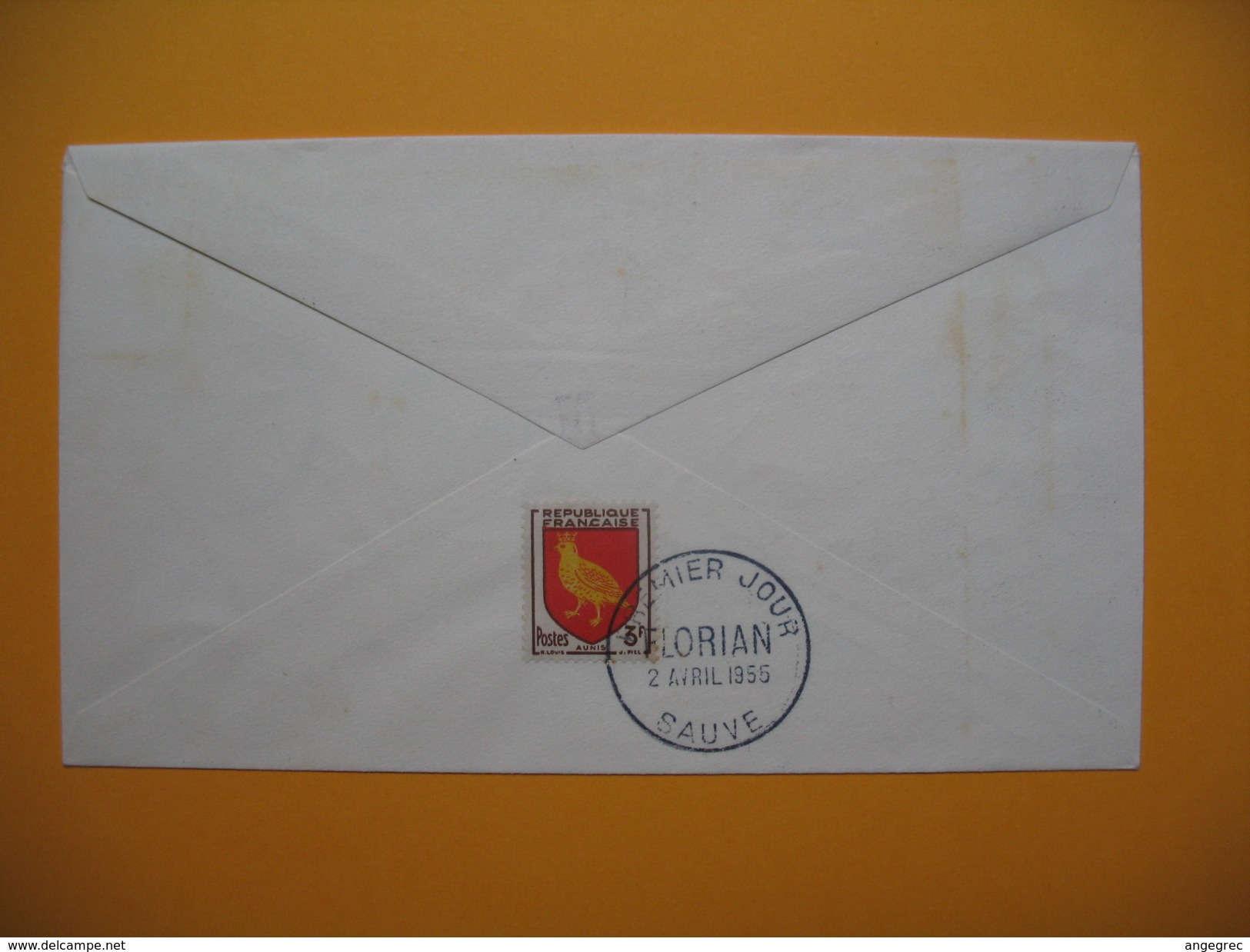 FDC  Lettre  1955 Avec Tampon Spécial Premier Jour Florian  " Les Fables De Florian " - 1950-1959