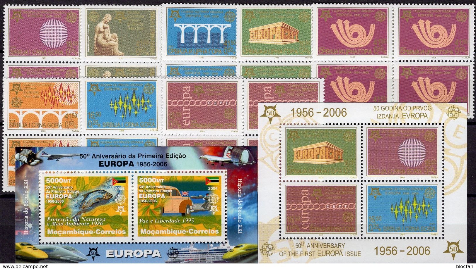 1956-2006 Mocambique Block 202,Serbien 3257/4,VB+Bl.59 ** 57€ Emblem Zahnrad Blocs S/s Sheets M/s Se-tenant Bf CEPT - Mozambico