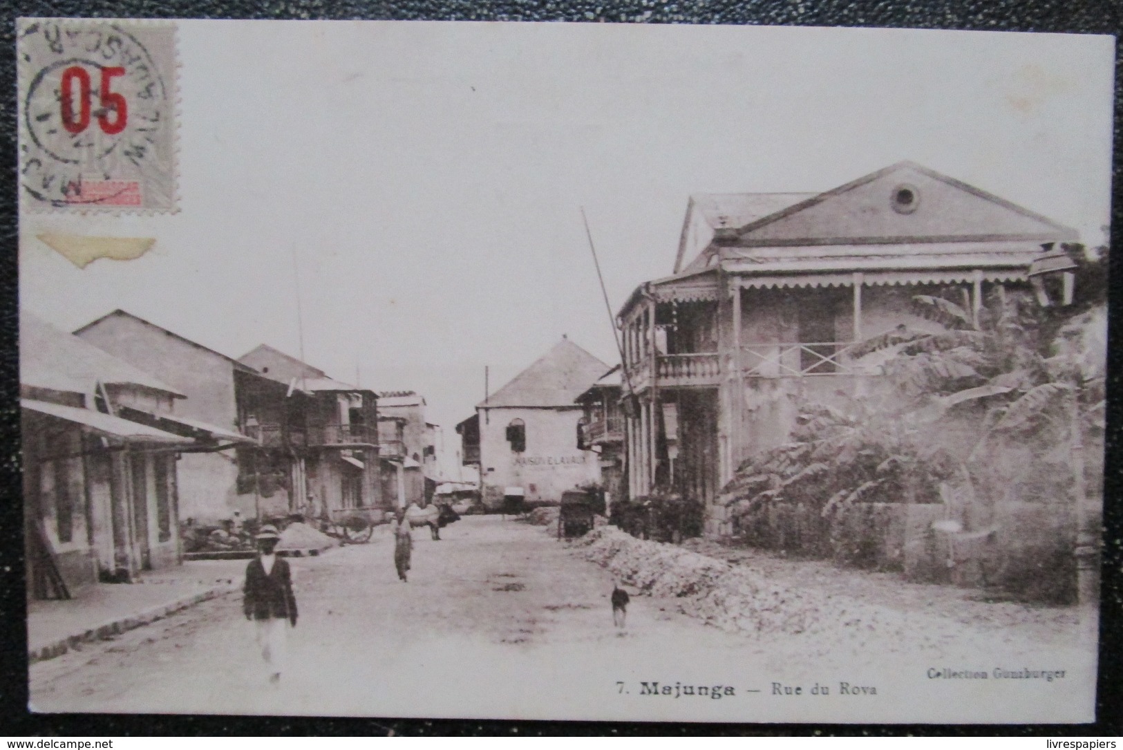 Madagascar Majunga Rue Du Rova  Cpa Timbrée  Surchage Voir Photo - Madagascar