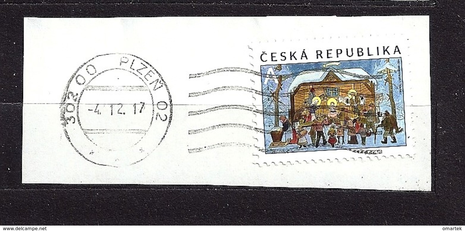 Czech Republic  Tschechische Republik 2014 ⊙ Mi 826 Josef Lada - Christmas, Weihnachten. Cutting, Auf Briefstück C30 - Oblitérés