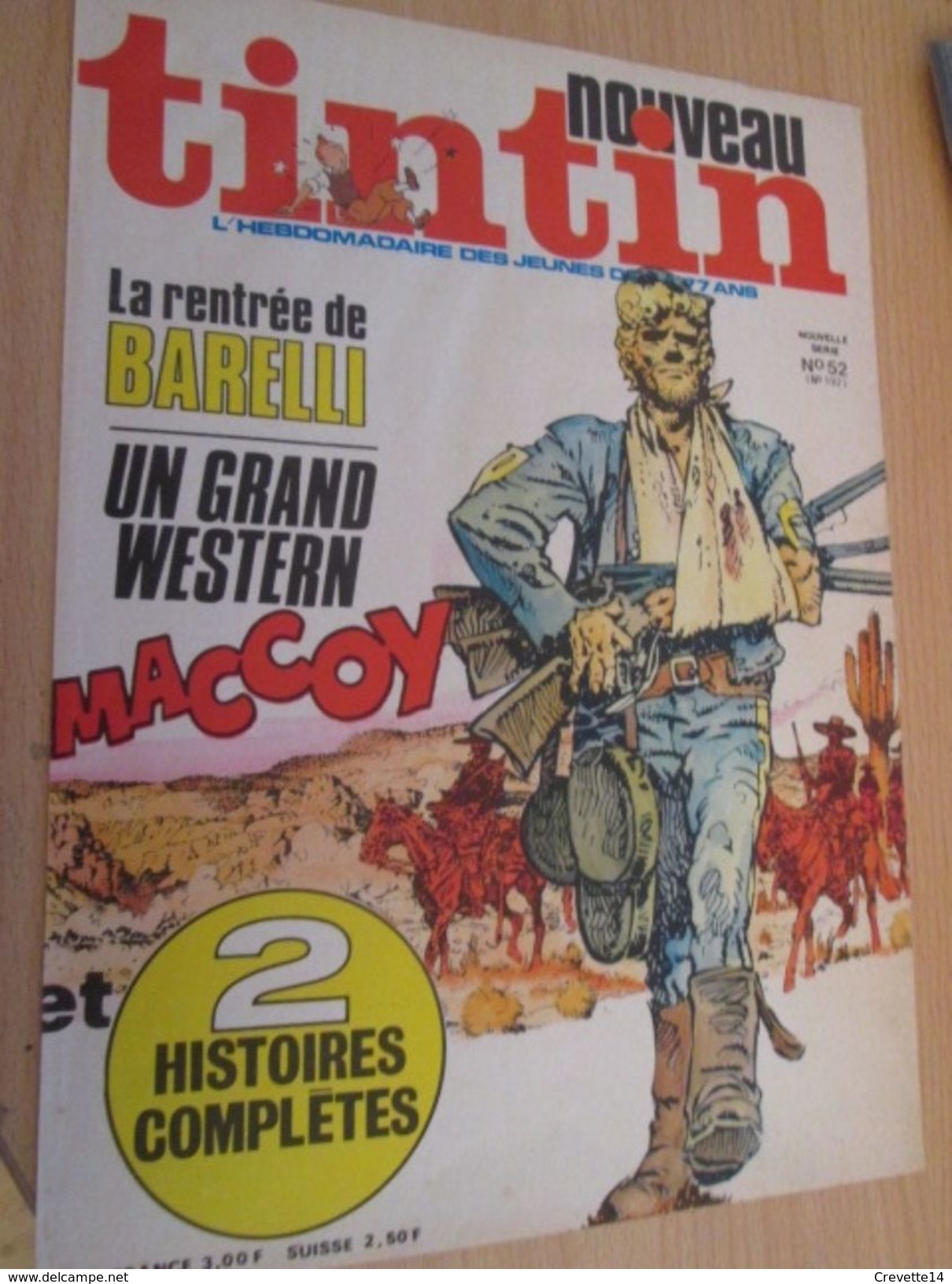 Page De Revue Des Années 80 : SUPERBE COUVERTURE DE LA REVUE  TINTIN : MAC COY - Mac Coy