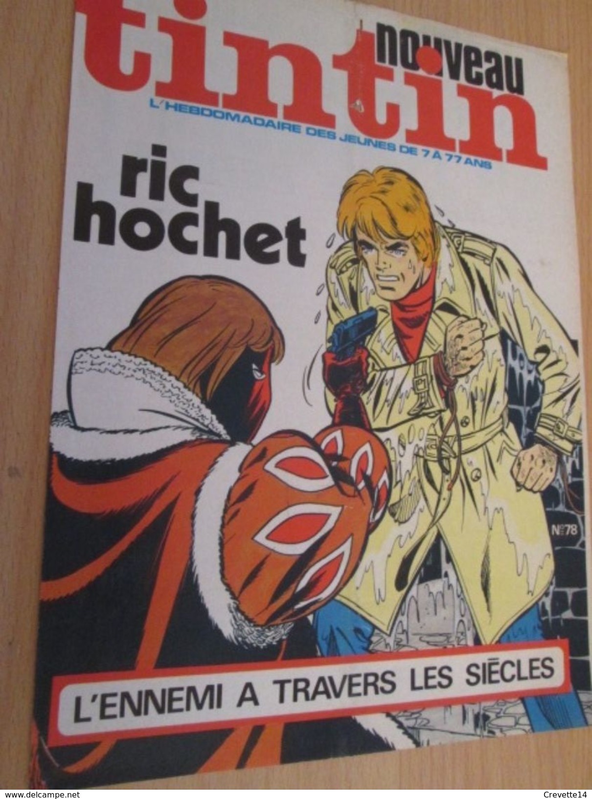 Page De Revue Des Années 80 : SUPERBE COUVERTURE DE LA REVUE  TINTIN : RIC HOCHET - Ric Hochet