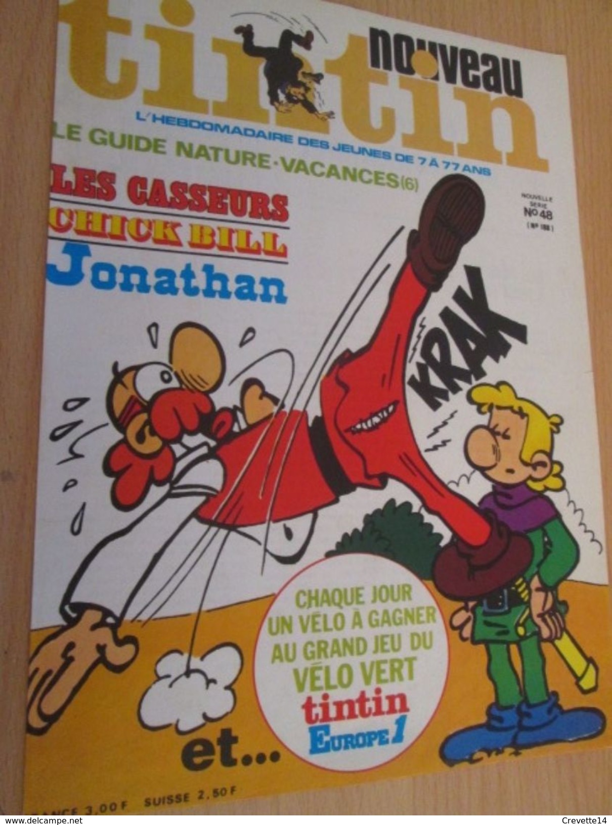 Page De Revue Des Années 80 : SUPERBE COUVERTURE DE LA REVUE  TINTIN : ROBIN DUBOIS - Ric Hochet