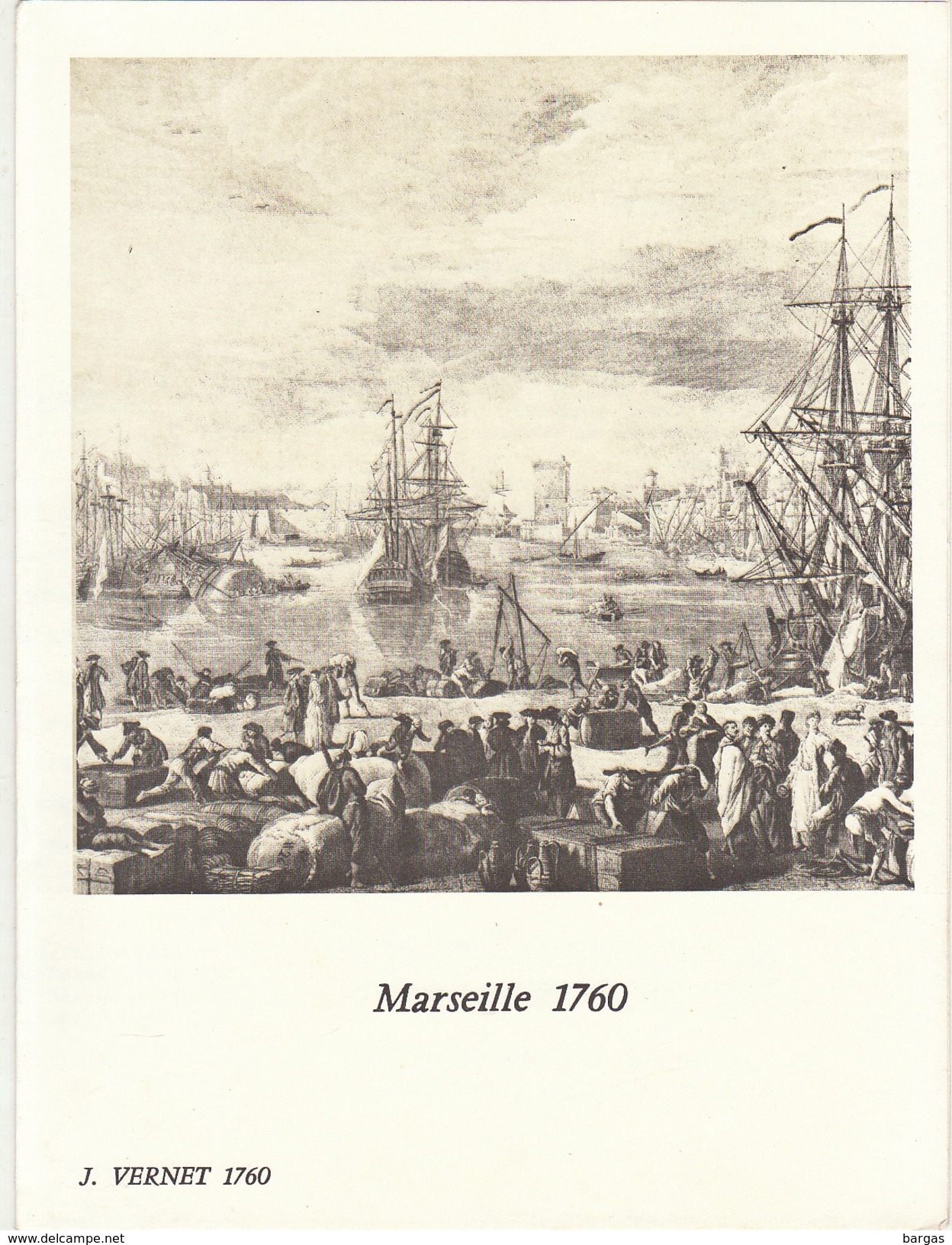 Menu Bateau Paquebot RENAISSANCE Illustration Marseille 1760 J. Vernet - Sonstige & Ohne Zuordnung