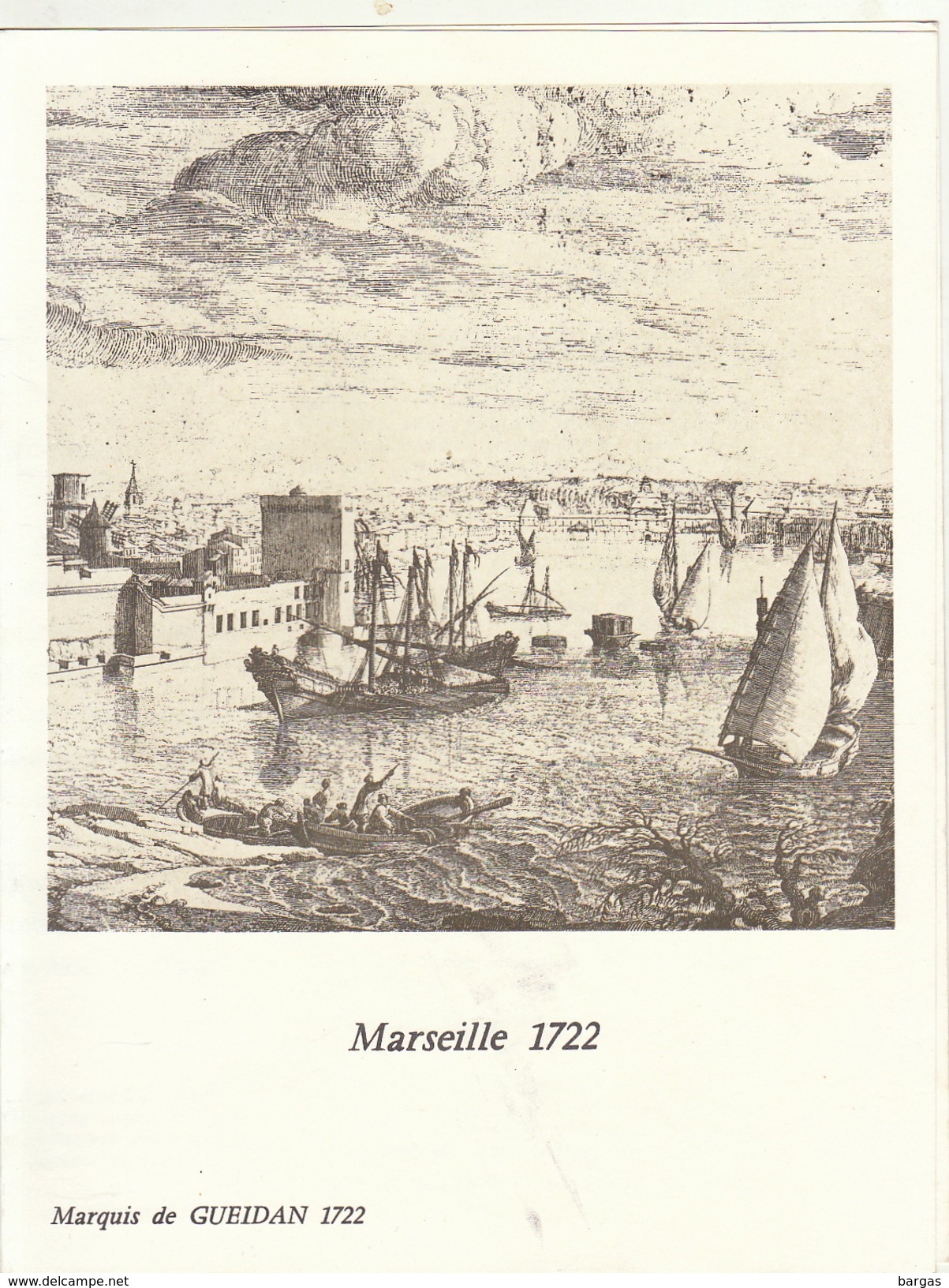 Menu Bateau Paquebot RENAISSANCE Illustration Marseille 1722 Marquis De Gueidan - Andere & Zonder Classificatie