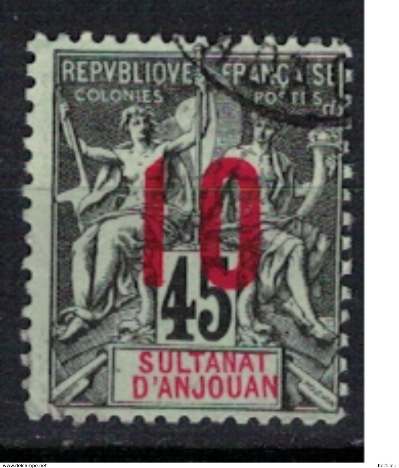 ANJOUAN        N°  YVERT    27    ( 6 )            OBLITERE       ( O   2/31 ) - Used Stamps