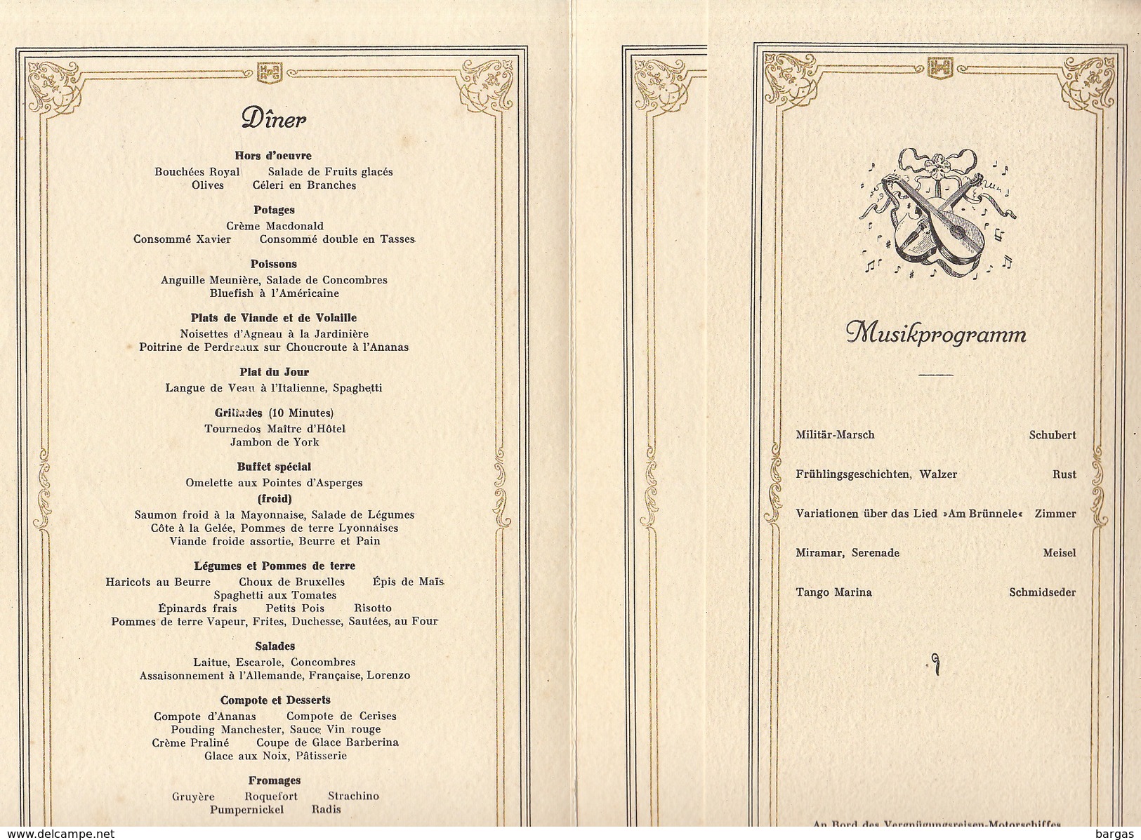 Menu Bateau Paquebot Hamburg Amerika Line M.S. Milwaukee 1939 - Sonstige & Ohne Zuordnung