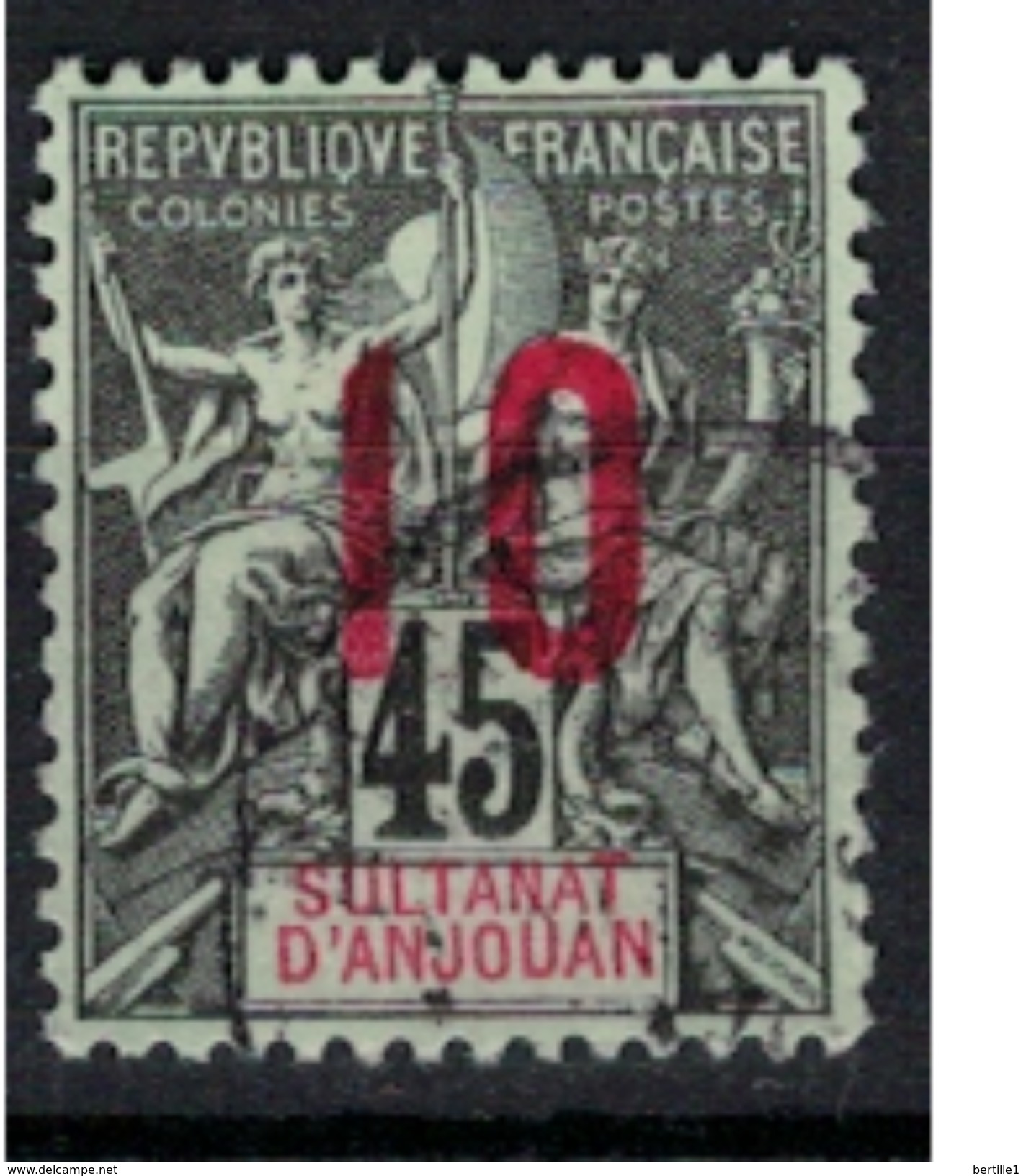 ANJOUAN        N°  YVERT    27    ( 9 )            OBLITERE       ( O   2/31 ) - Used Stamps