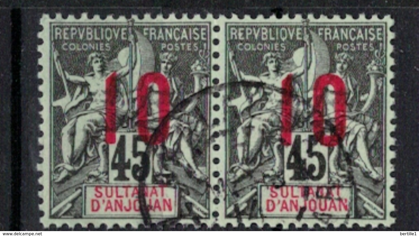 ANJOUAN        N°  YVERT    27 X 2   ( 4 )         OBLITERE       ( O   2/31 ) - Used Stamps