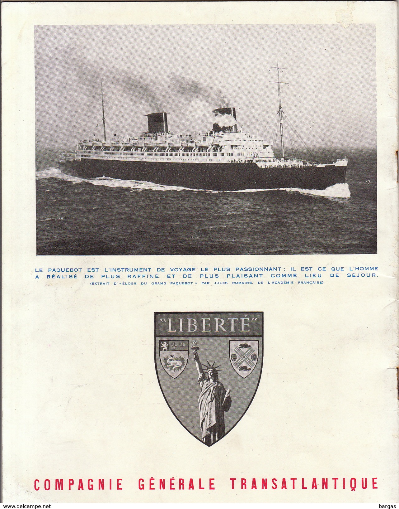 Livre Illustration Collin Compagnie Générale Transatlantique Bateau Paquebot LIBERTE - Andere & Zonder Classificatie