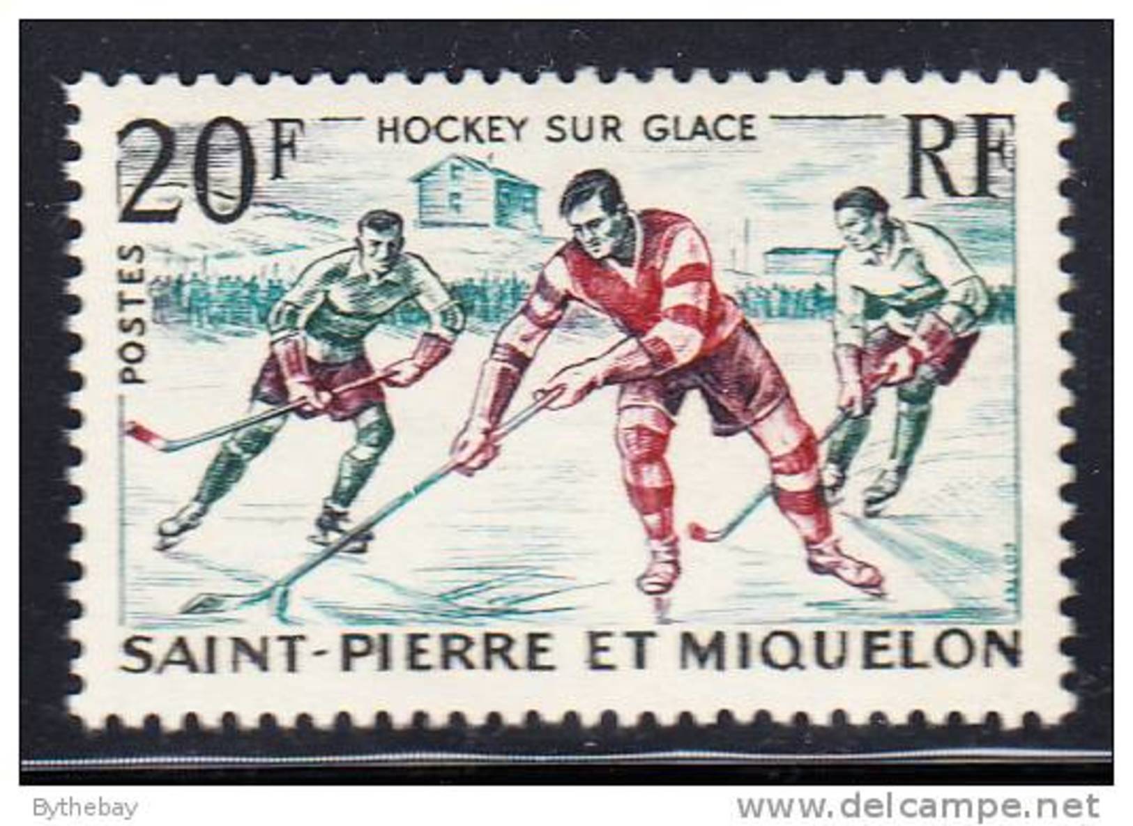 St Pierre Et Miquelon 1959 MNH Sc 358 20fr Ice Hockey - Neufs