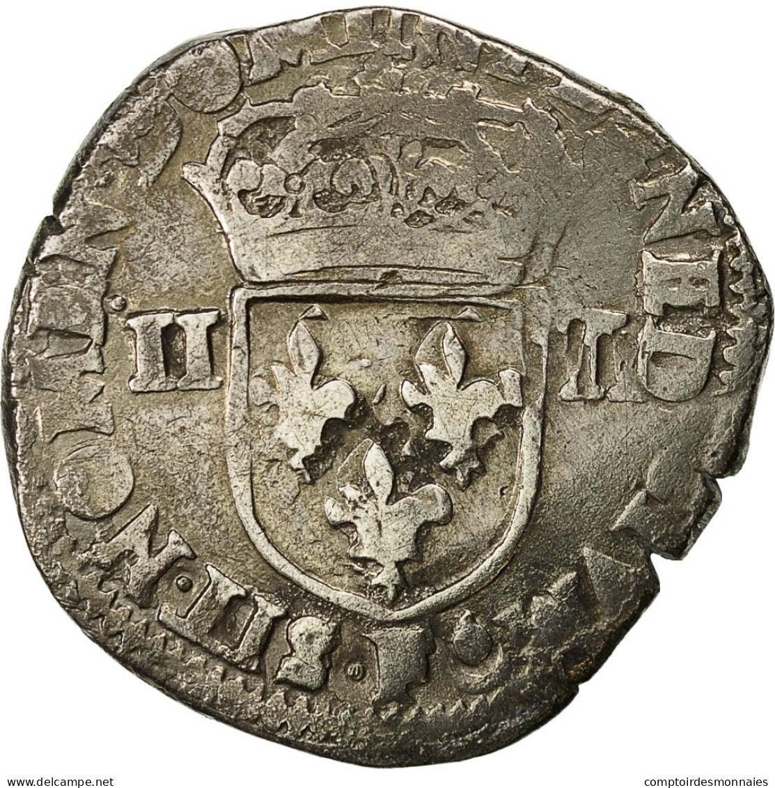 Monnaie, France, Henri IV, 1/4 Ecu, Angers, TB+, Argent, Sombart:4686 - 1589-1610 Henri IV Le Vert-Galant