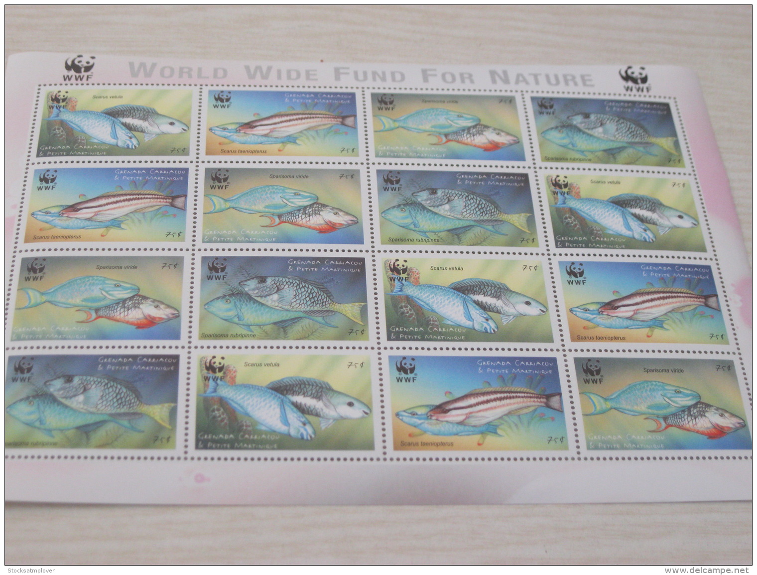 Grenada Carriacou &amp; Petite Martinique WWF  Fish Marine Life - Unused Stamps