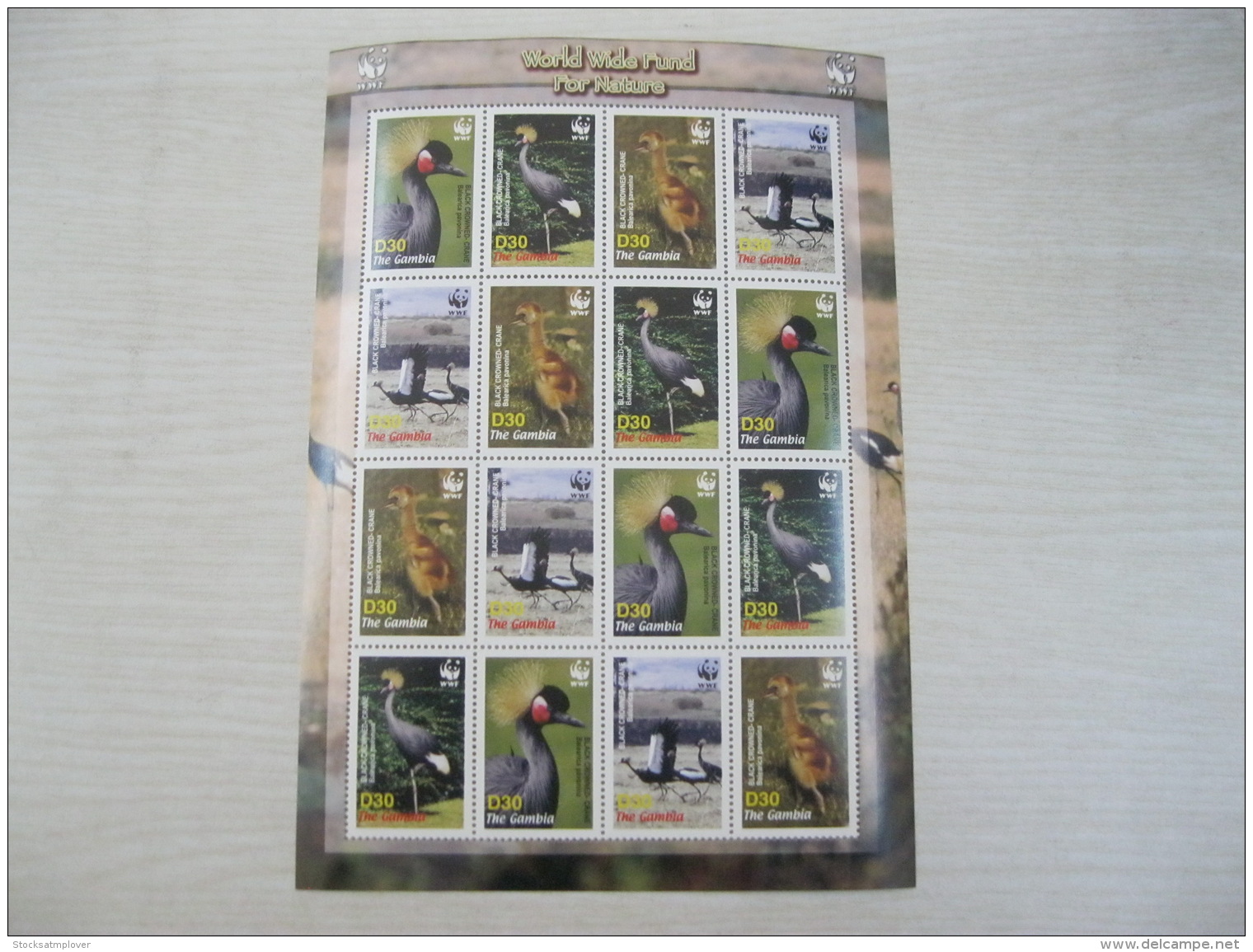 Gambia WWF  Birds Crane - Unused Stamps