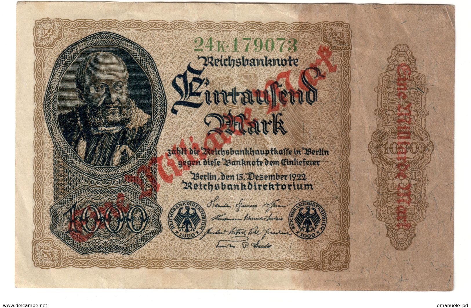 Germany 1 Billion Mark 1923 .SA. - 1 Milliarde Mark