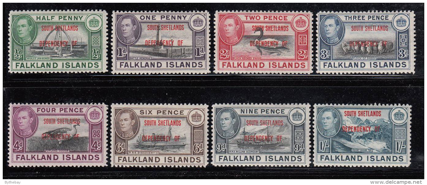 Falkland Islands Dependencies 1944 MH Scott #5L1-#5L8 Set Of 8 George VI South Shetlands - Falkland