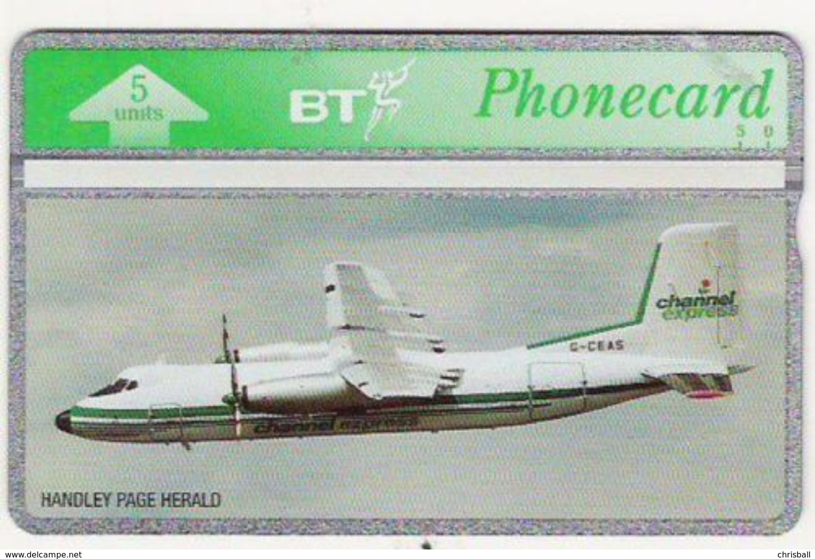 BT Phonecard  Limited Edition 5unit Channel Express Mint, In Folder - BT Thematic Civil Aircraft Issues