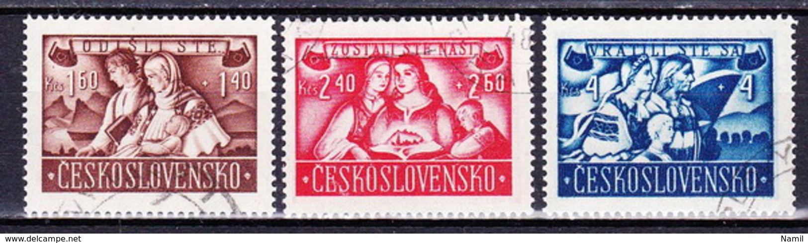 Tchécoslovaquie 1946 Mi 505-7 (Yv 433-5), Obliteré, - Used Stamps