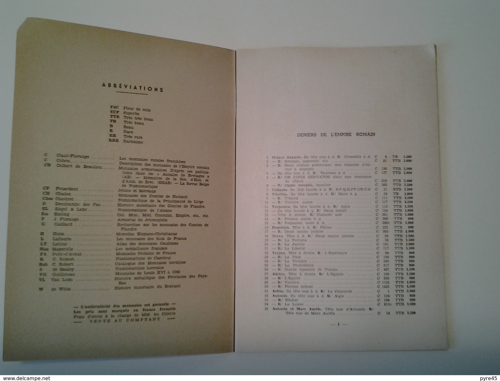 Catalogue De Vente Jules Florange & Cie Septembre 1955 - Libros & Software