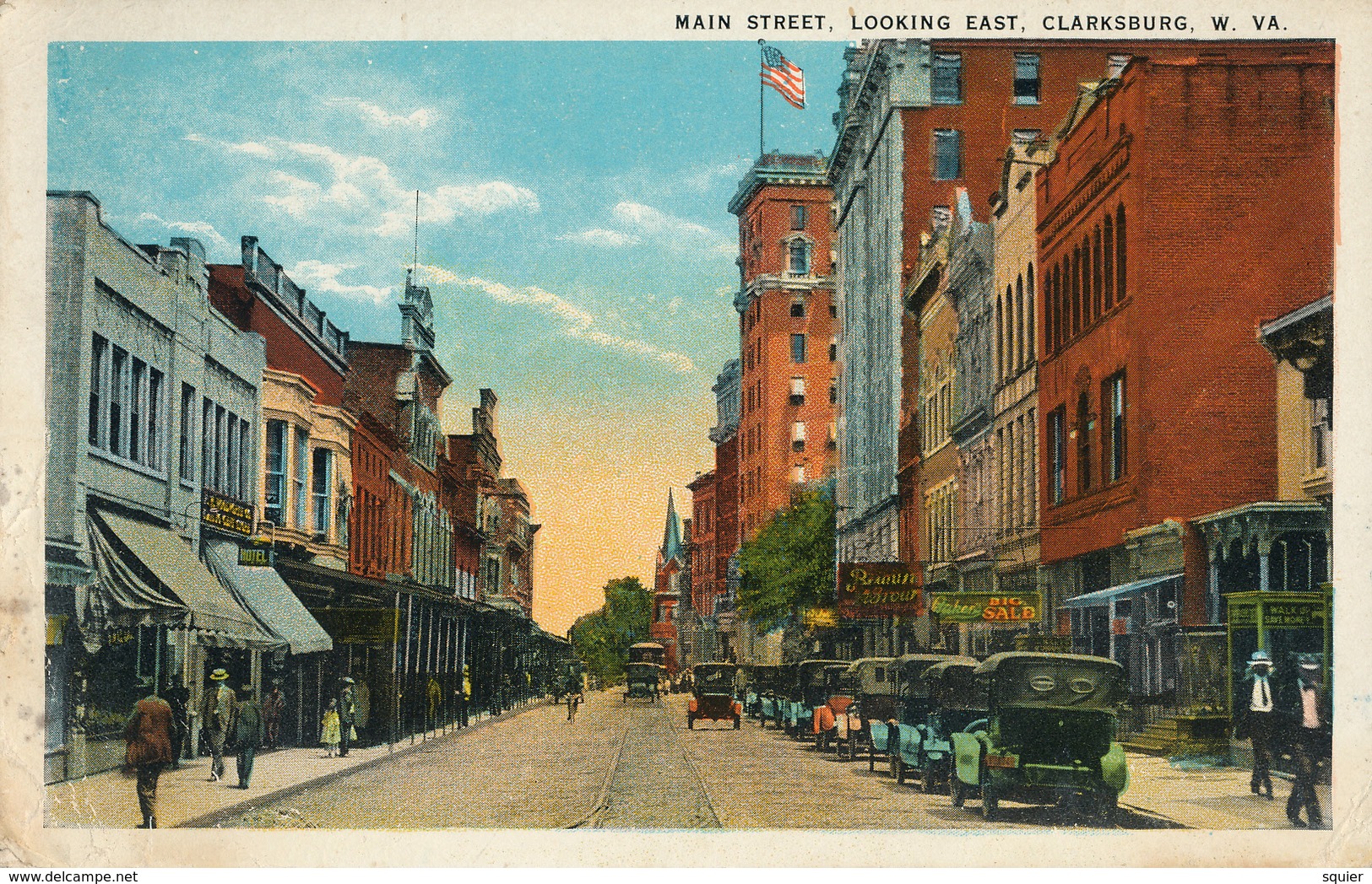 Main Street, Looking East, Cars - Clarksburg