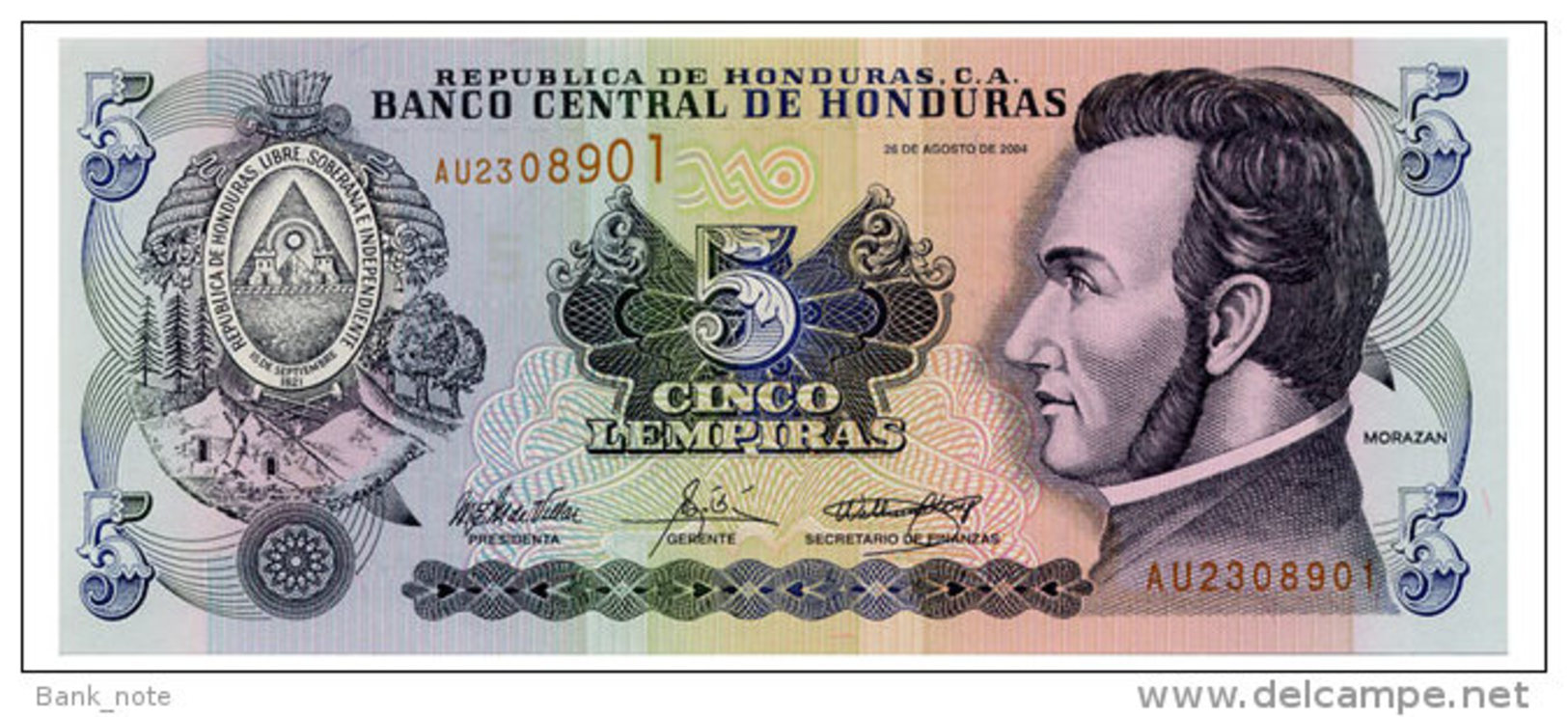 HONDURAS 5 LEMPIRAS 2004 Pick 85 Unc - Honduras