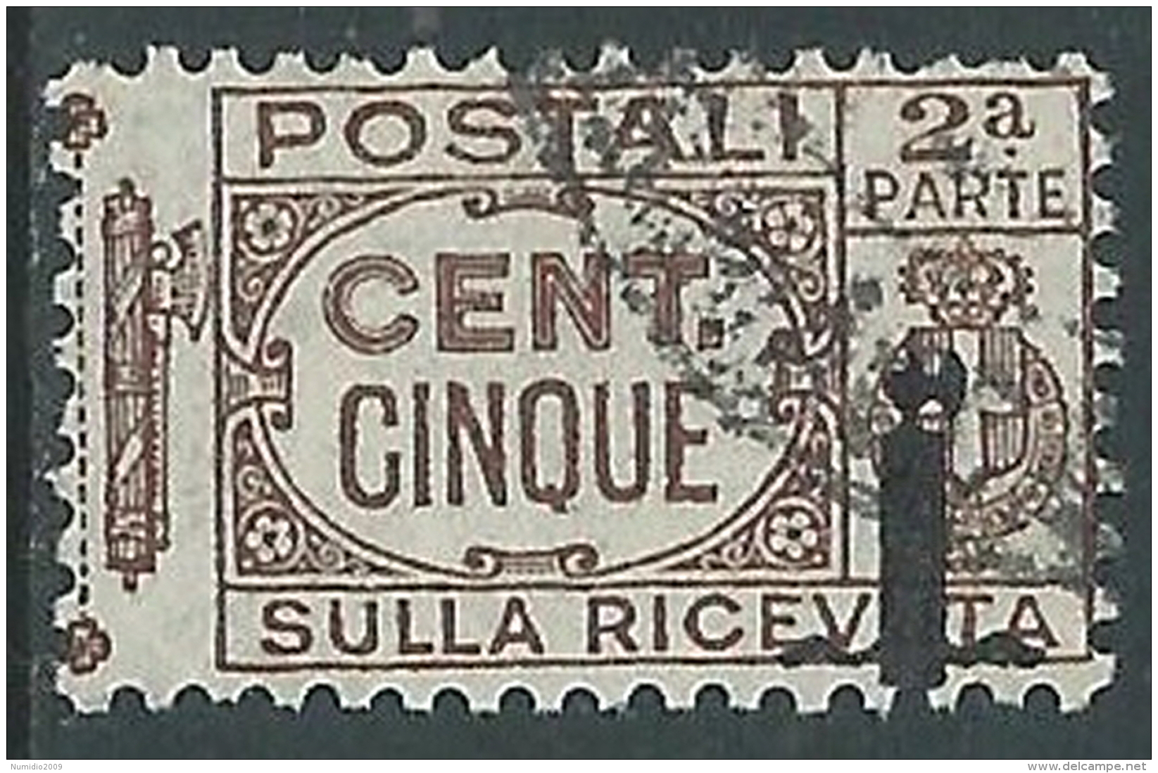 1944 RSI USATO PACCHI POSTALI 5 CENT SEZIONE - I30 - Paquetes Postales