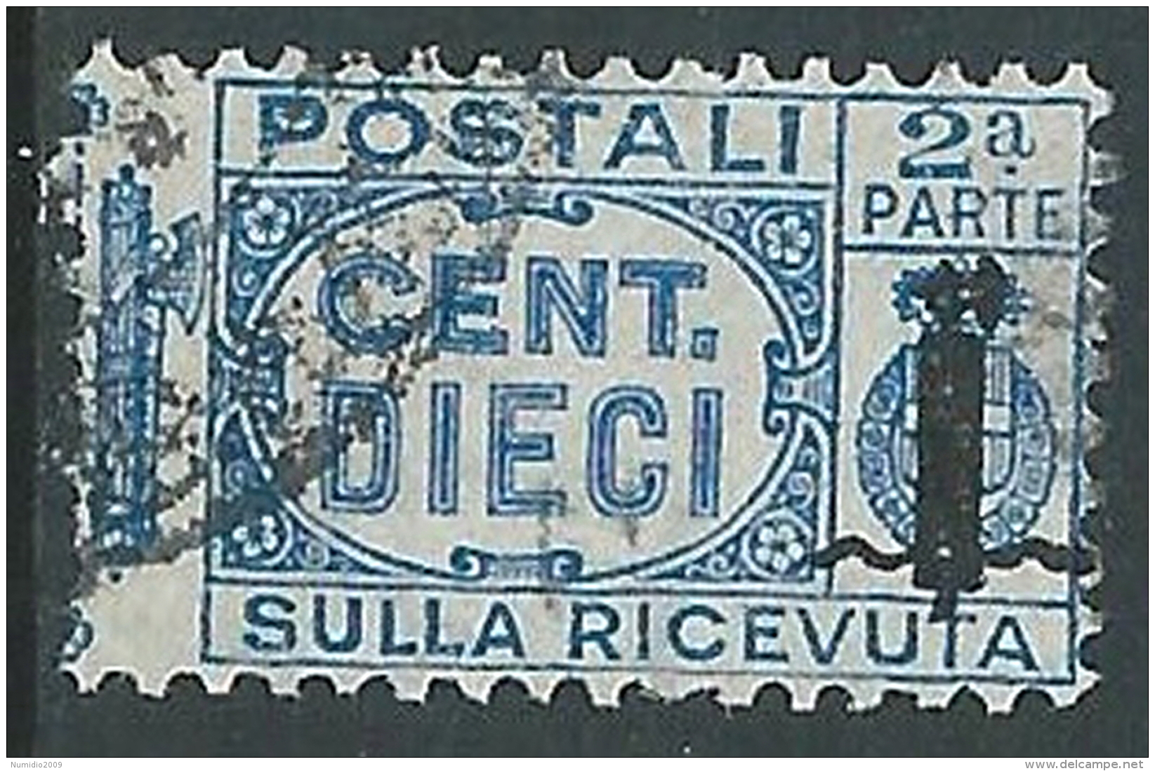 1944 RSI USATO PACCHI POSTALI 10 CENT SEZIONE - I30 - Postpaketten