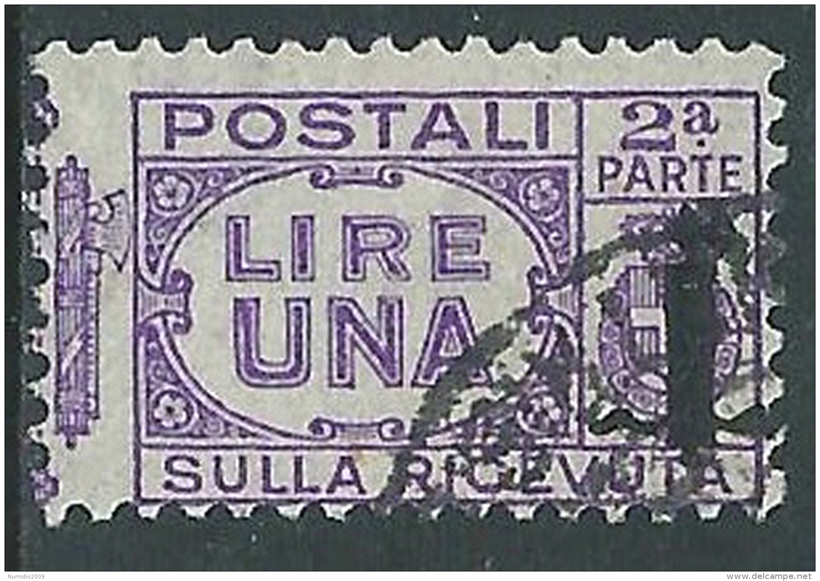 1944 RSI USATO PACCHI POSTALI 1 LIRA SEZIONE - I30 - Postal Parcels