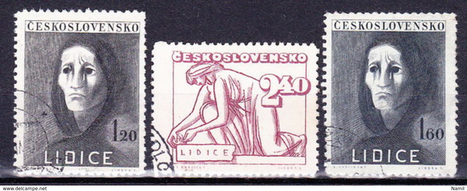 Tchécoslovaquie 1947 Mi 518-20 (Yv 446-8), Obliteré, - Used Stamps