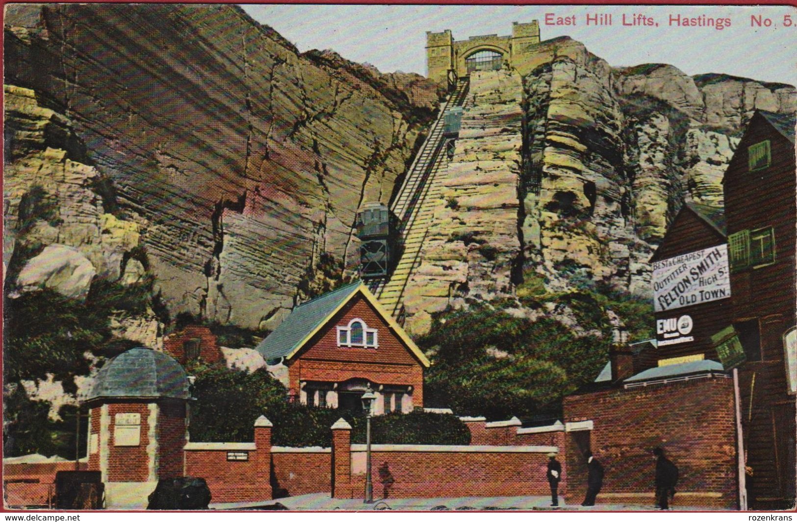 East Hill Lifts Hastings England United Kingdom RARE (In Good Condition) Felton Smith Publicity Wall - Hastings