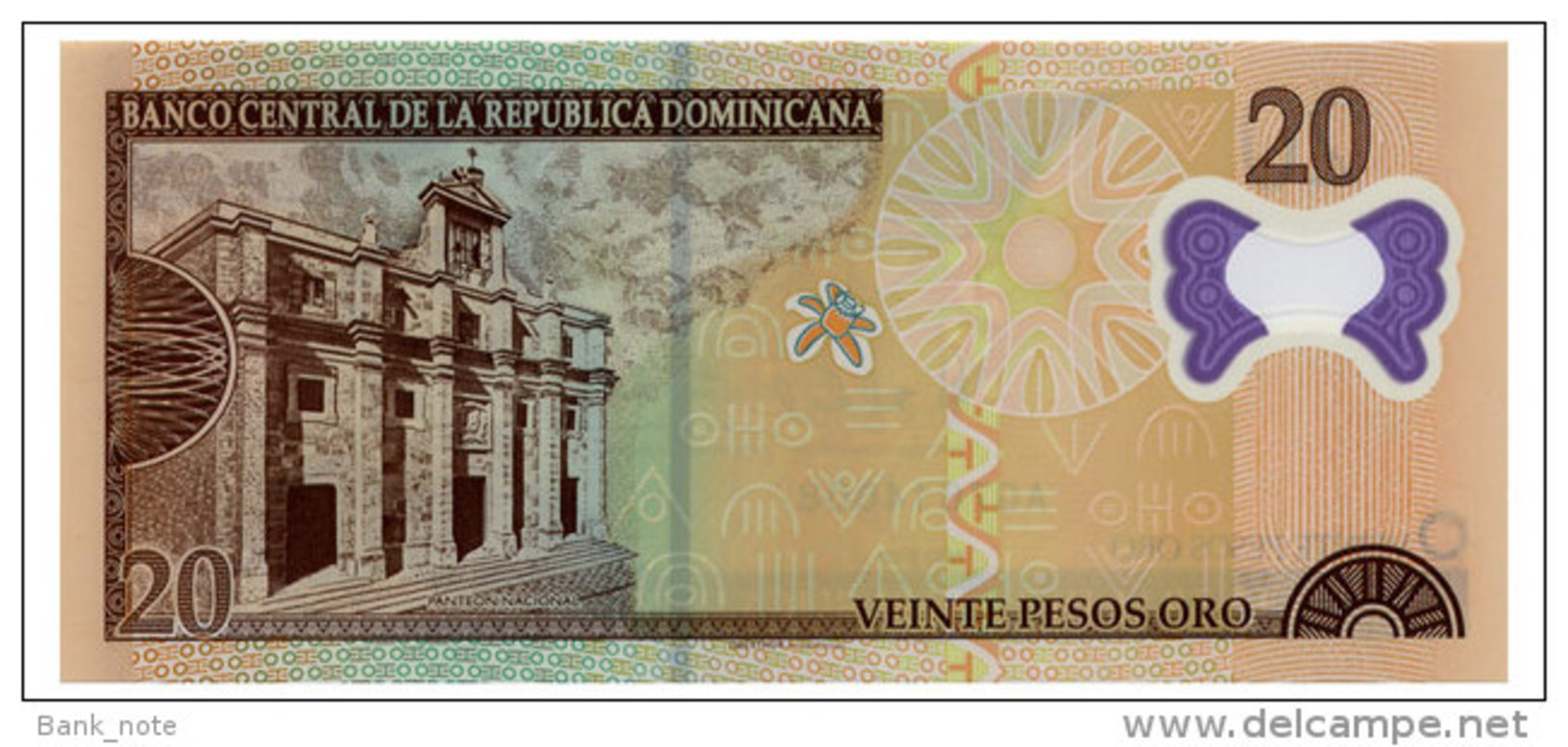 DOMINICAN REPUBLIC PLASTIC 20 PESOS ORO 2009 Pick 182 Unc - Dominicana