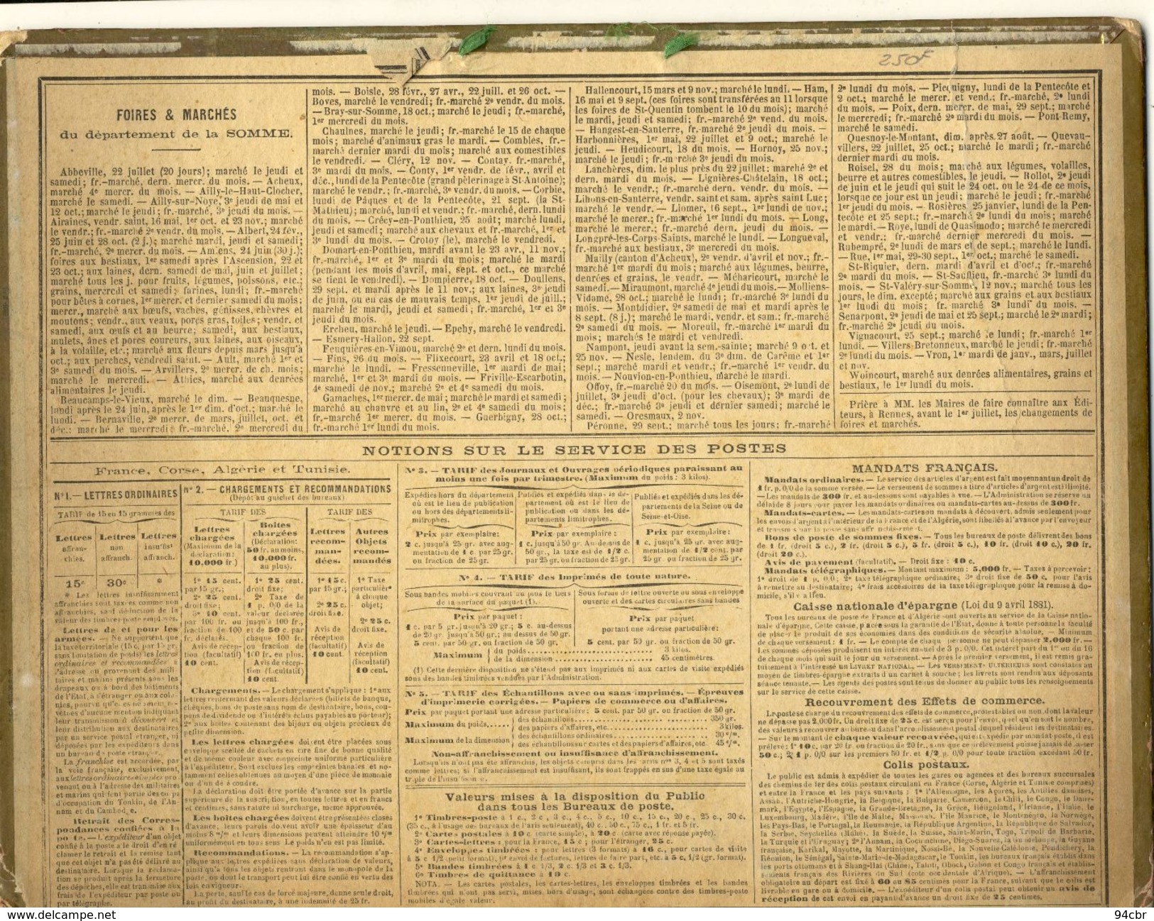 (CALENDRIER) ALMANACH 1891 Des Postes Et Telegraphes(  Lla Fete De La Grand Mere ) - Groot Formaat: ...-1900