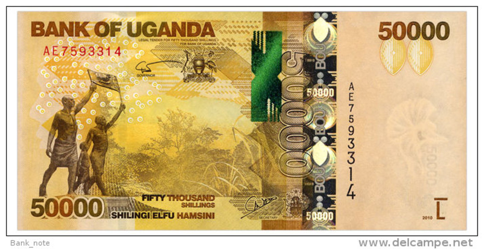 UGANDA 50000 SHILLINGS 2010 Pick 54 Unc - Oeganda