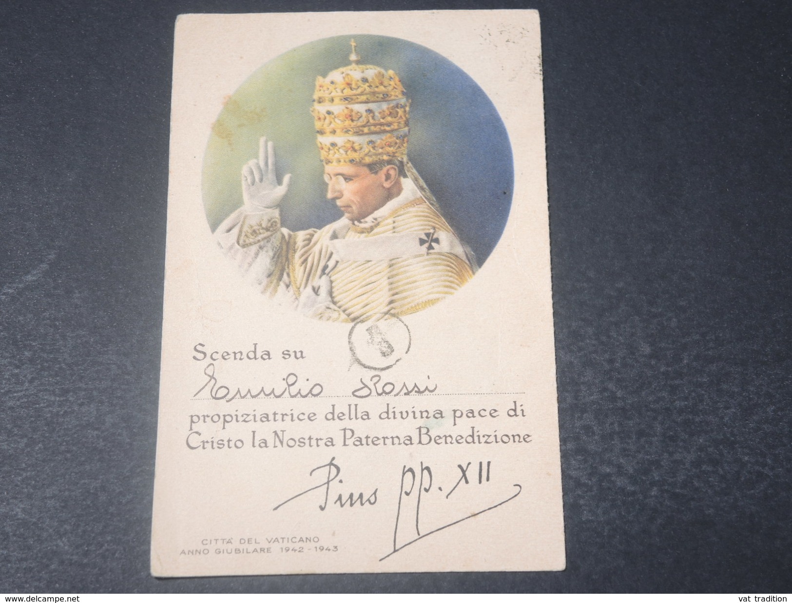 VATICAN - Oblitération Du Vatican Sur Carte Postale Du Pape En 1942 - L 11208 - Brieven En Documenten