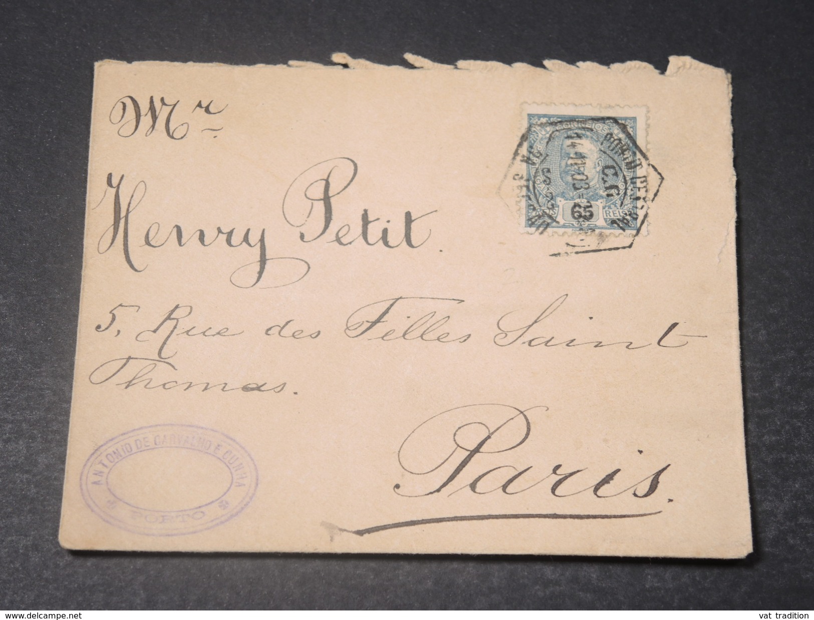 PORTUGAL - Enveloppe De Porto Pour La France En 1903 - L 11216 - Briefe U. Dokumente