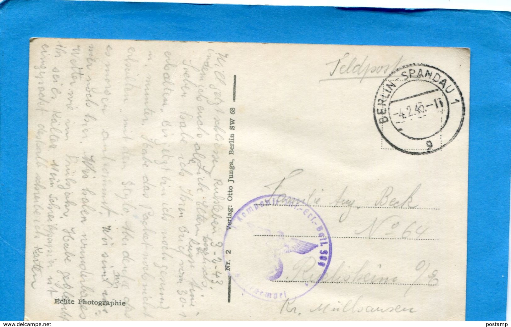 ALLEMAGNE-Guerre 39-45-cpa Berlin Funkturn- FELD POST Pour France-a Voyagé En 1943 - Covers & Documents