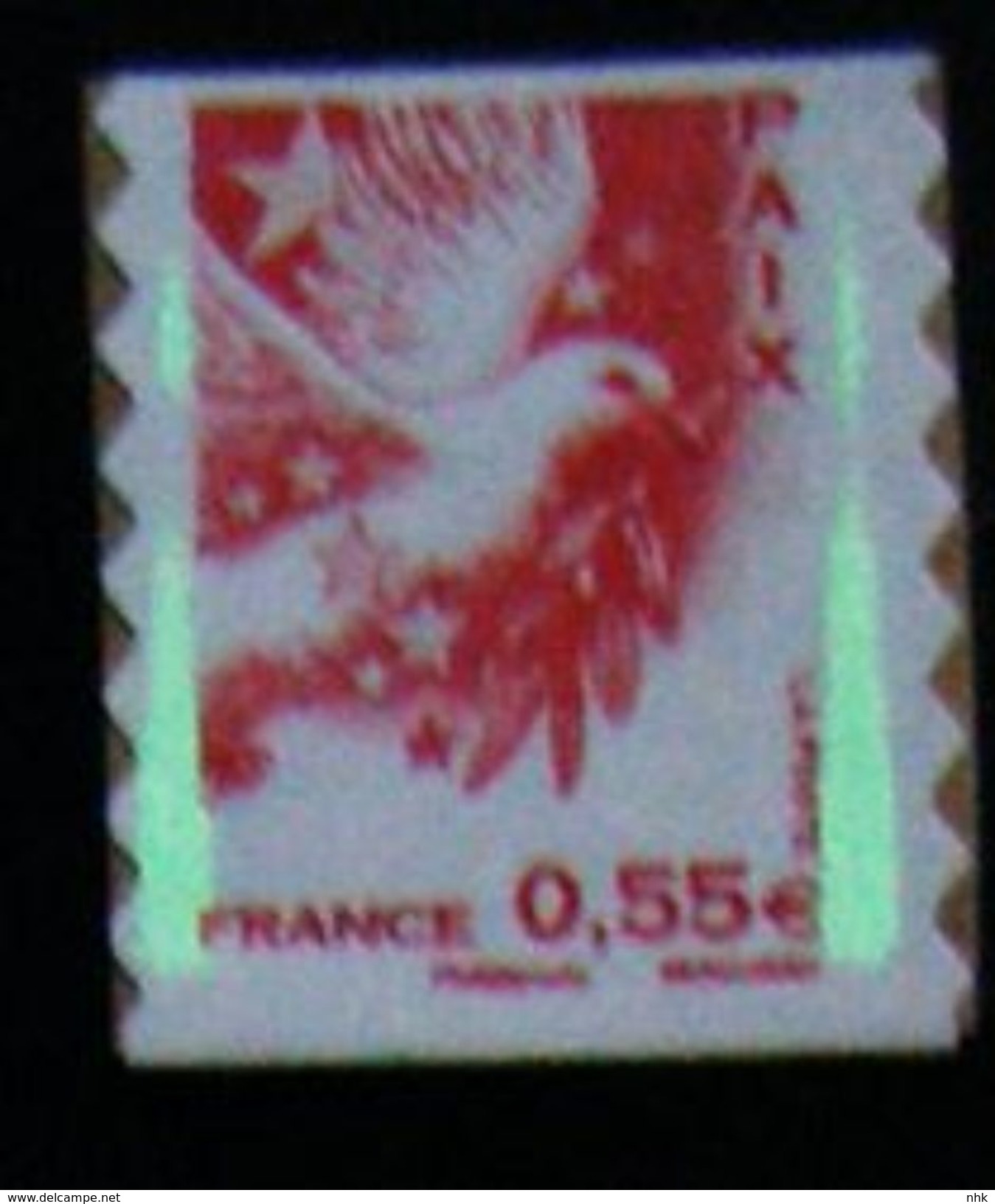 [18] Variété : N° 4200 Paix Bandes De Phosphore Coupées En Deux ** - Unused Stamps