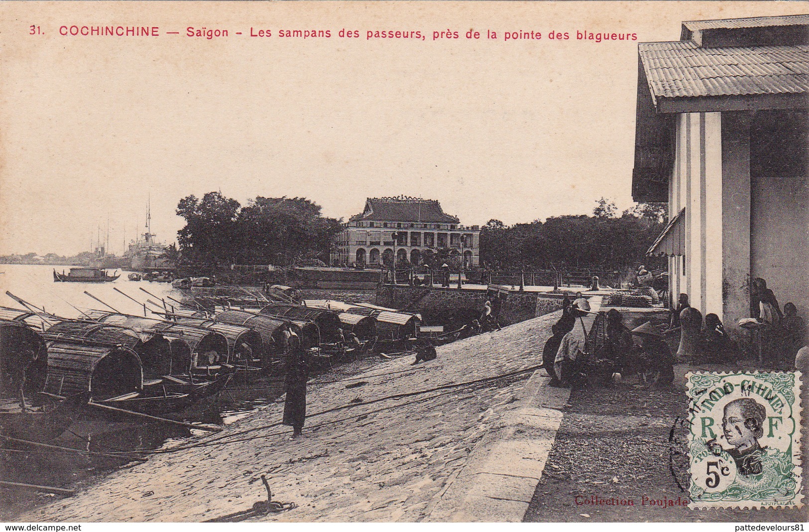 COCHINCHINE Saïgon Les Sampans Des Passeurs Près De La Pointe Des Blagueurs - Autres & Non Classés