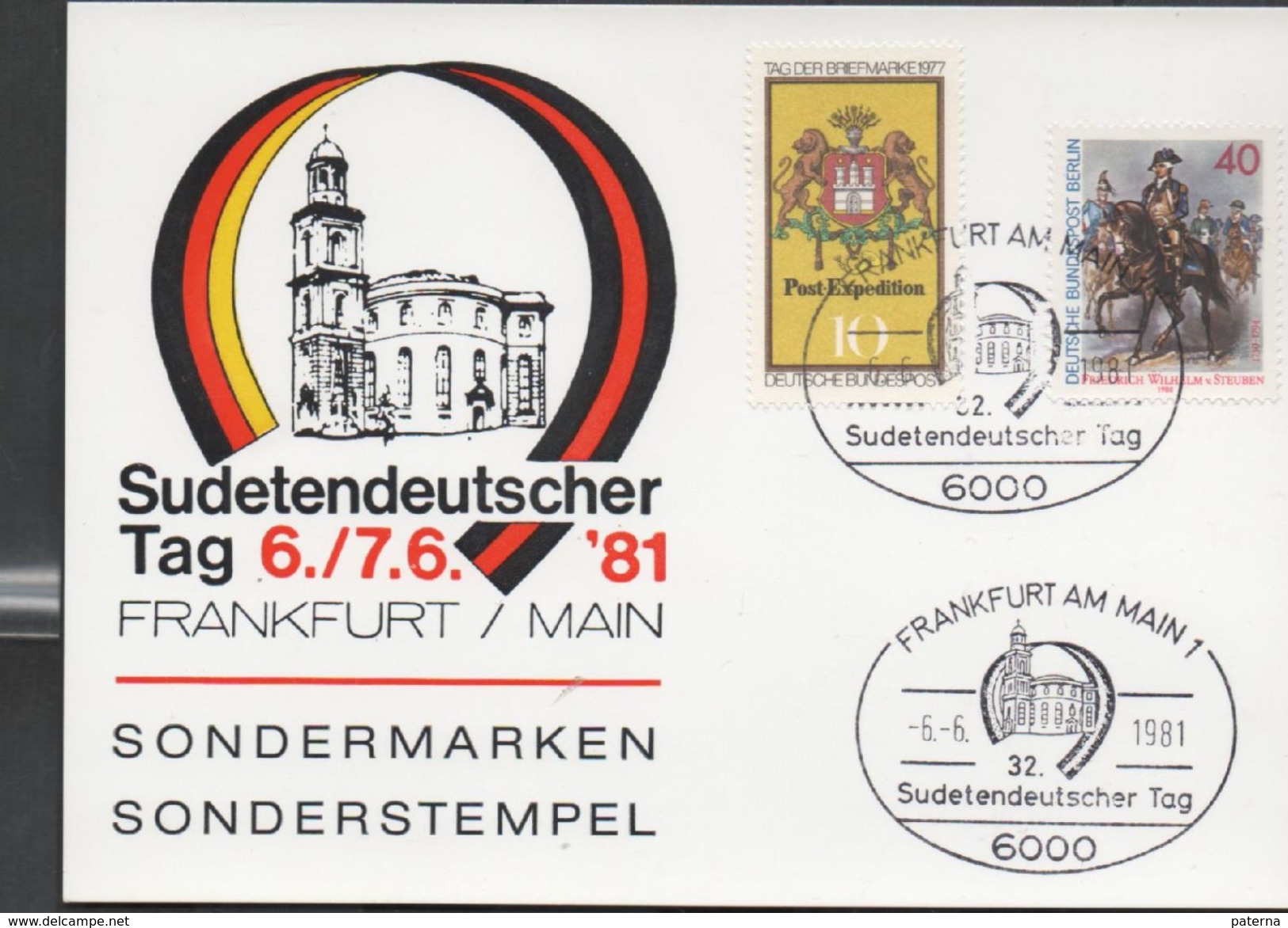 3226  Tarjeta Privada Frankfurt Am Main 1981 , Sondermarken , Sonderstempel, Sudetendeutscher - Cartas & Documentos