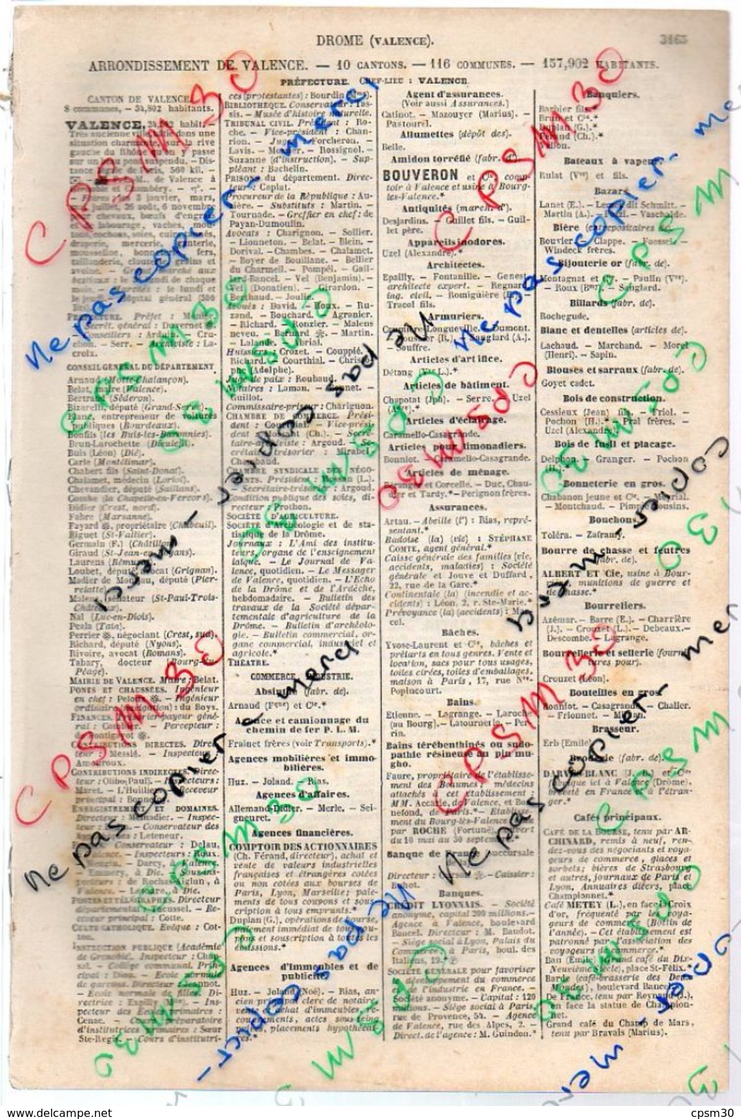 ANNUAIRE - 26 - Département Drôme Année 1885 + 1917 + 1923 + 1941 + 1967 édition Didot-Bottin - Cinq Ans (6x5=30) - Annuaires Téléphoniques