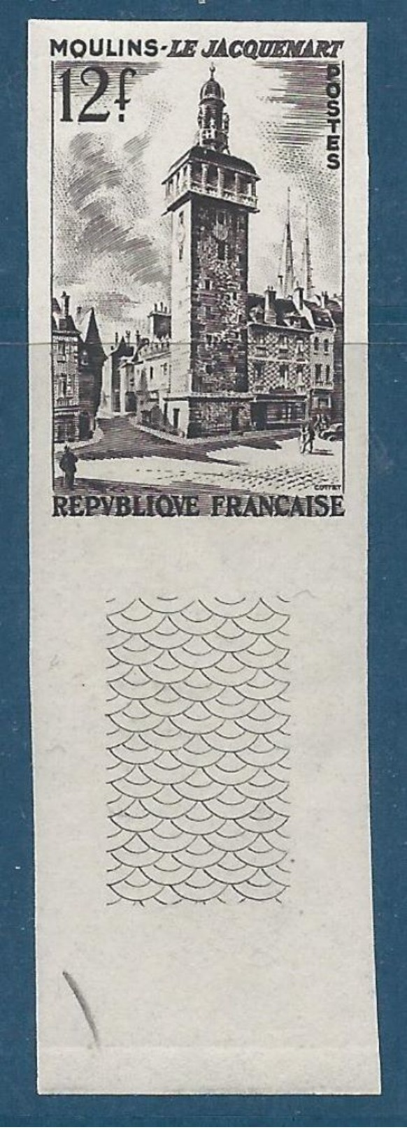 FRANCE - NON DENTELE - N°1025a - 12f. Brun-gris - Moulin Le Jacquemart - NEUF* - TTB Etat - Sin Clasificación