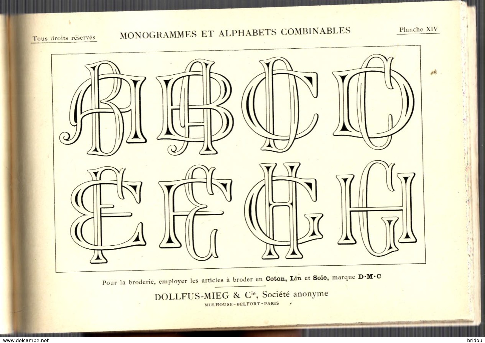 Livre   MONOGRAMMES ET ALPHABETS COMBINABLES   éditions Dillmont à Mulhouse   31 Planches - 1901-1940