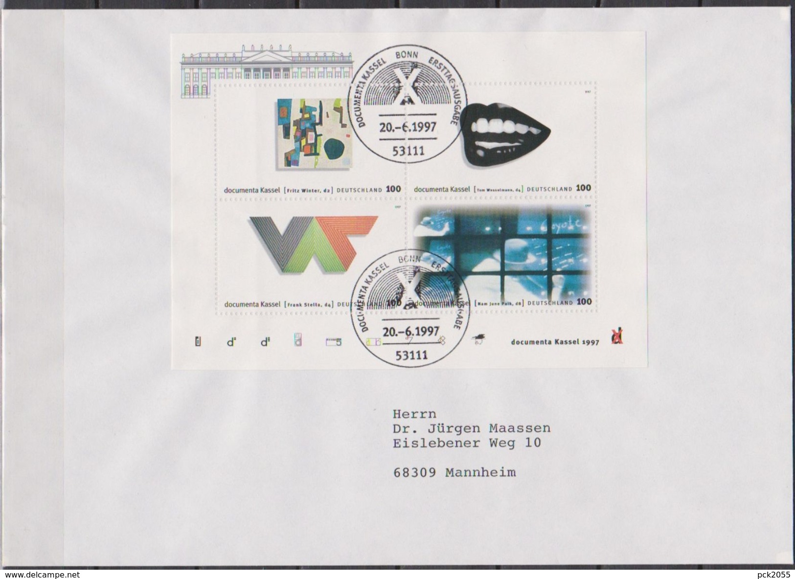 Bund FDC 1997 Nr.1927 - 1930 Block 39  10. Documenta, Kassel( Dg 185 )  Günstige Versandkosten - 1991-2000